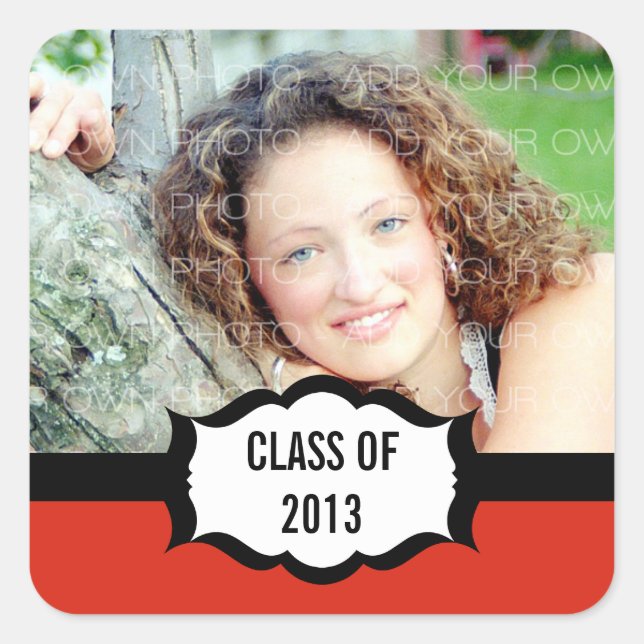 Stickers Graduation Simple, Rouge (Devant)