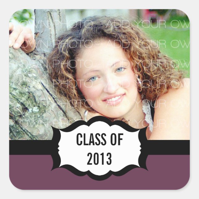 Stickers Graduation Simple, Violet (Devant)