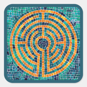 Stickers grand Carré LABYRINTH II - Vert