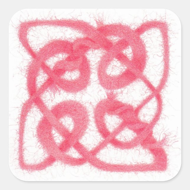 Stickers grand Carré rose CELTIC KNOT (Devant)