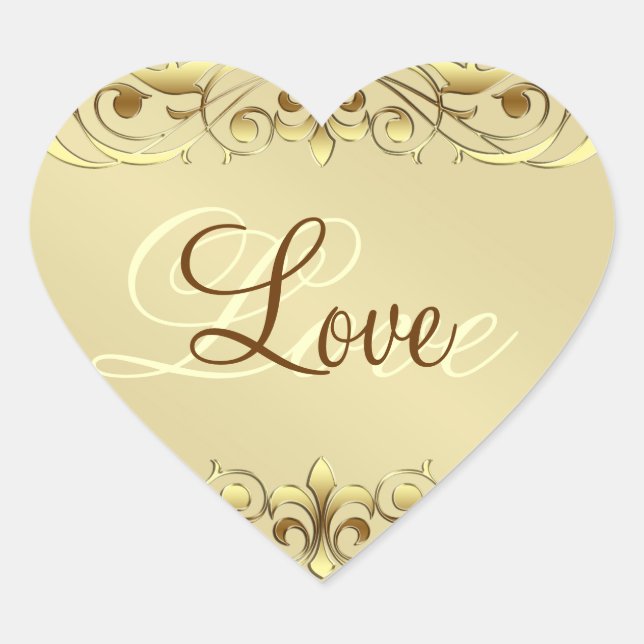 Stickers Grand Duchess Gold Scroll Love Heart (Devant)