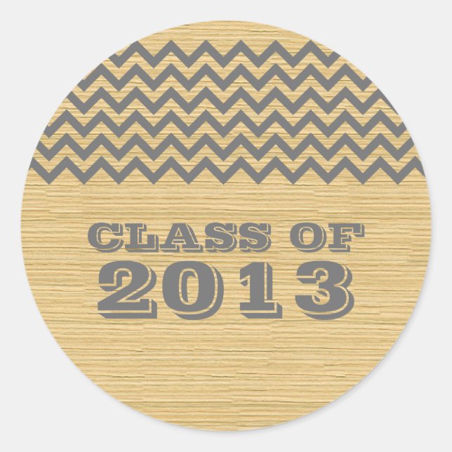 Stickers Gray Rustic Chevron Graduation (Devant)