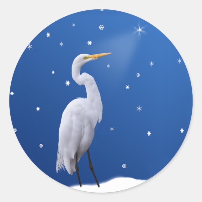 Stickers Great Egret Holiday (Devant)