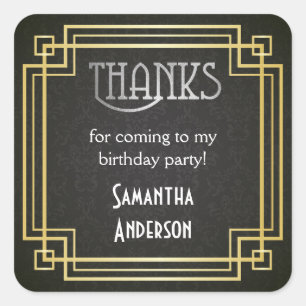 Stickers Great Gatsby, Balises De Faveur Art Déco