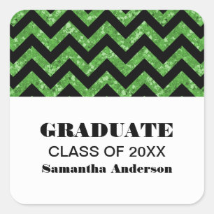 Stickers Green Chevron Parties scintillant Graduat