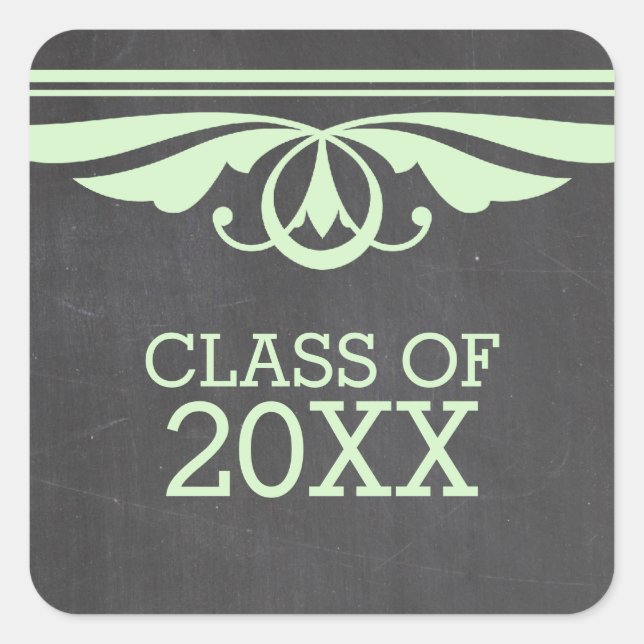 Stickers Green Deco Chalkboard Graduation (Devant)