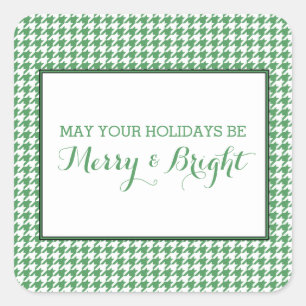 Stickers Green Houndstooth Holiday