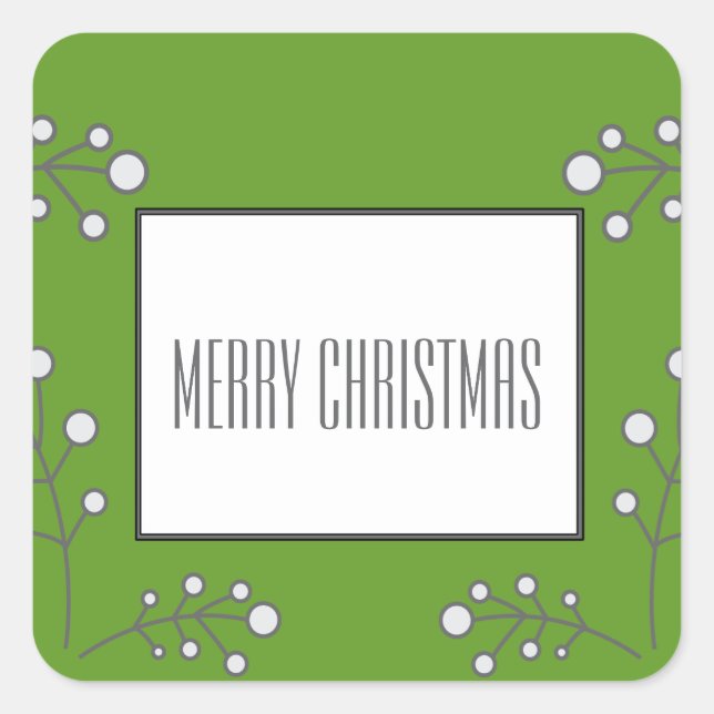 Stickers Green Modern Berry Holiday (Devant)