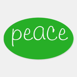 stickers Green Oval Peace