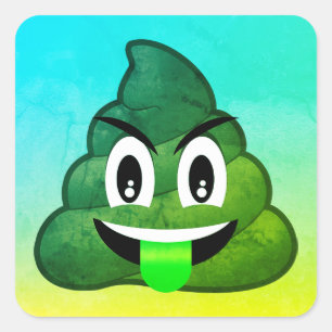 Stickers Green Poop Emoji Ombre