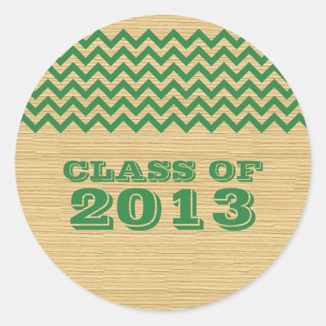 Stickers Green Rustic Chevron Graduation (Devant)