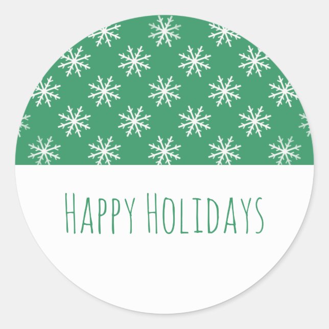 Stickers Green Simple Snowflake Holiday (Devant)