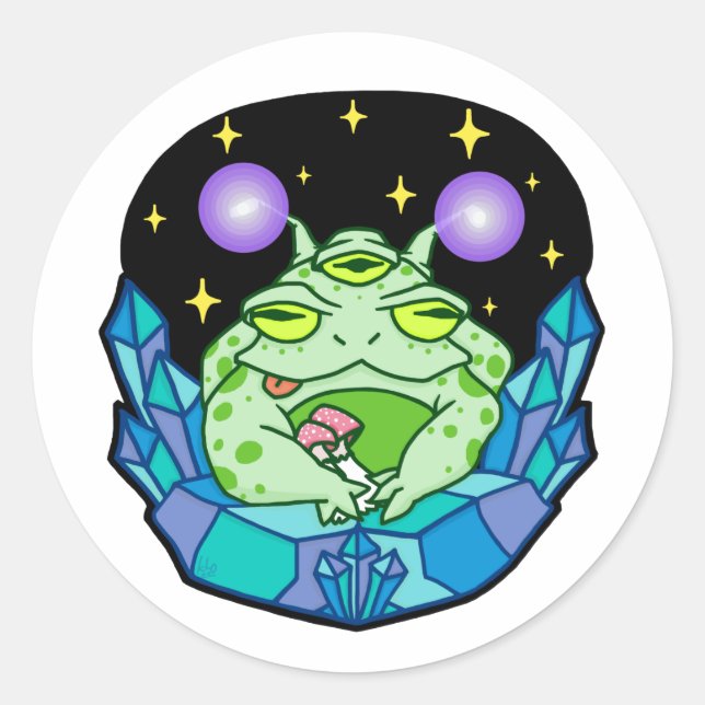 Stickers Grenouille Alien verte (Devant)
