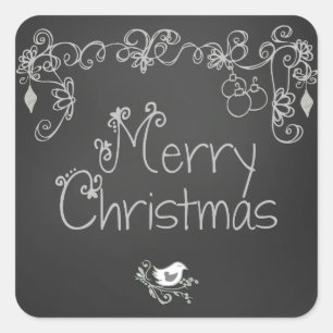 Stickers Gris Chalkboard Holiday Star Stickers
