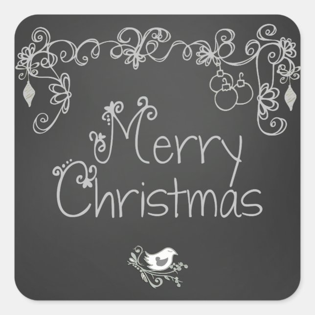 Stickers Gris Chalkboard Holiday Star Stickers (Devant)