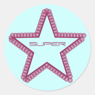 Stickers Grunge Superstar, Fuchsia