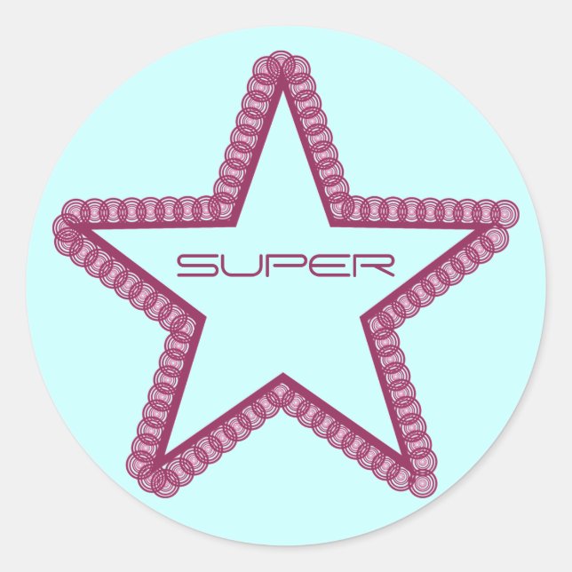 Stickers Grunge Superstar, Fuchsia (Devant)