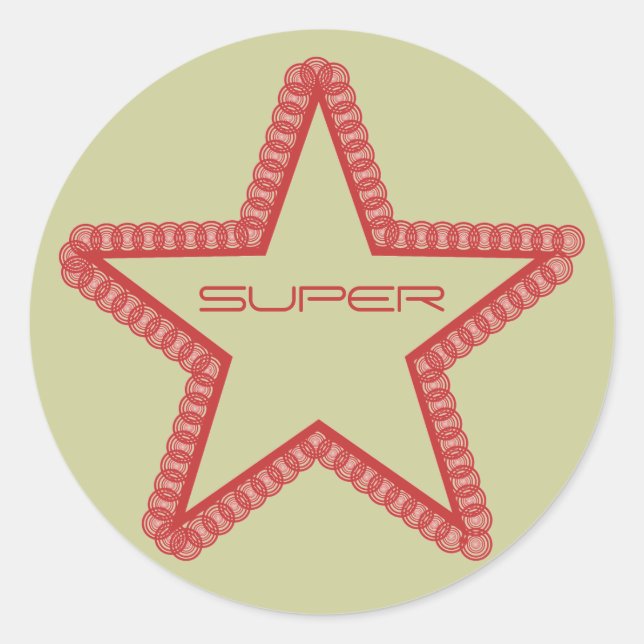 Stickers Grunge Superstar, Rouge (Devant)