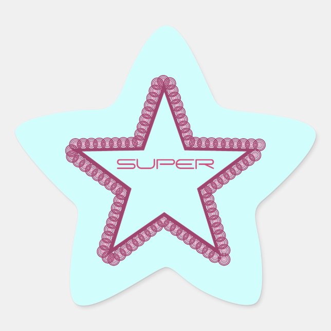 Stickers Grunge Superstar Star, Fuchsia (Devant)