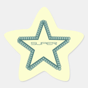 Stickers Grunge Superstar Star, Turquoise