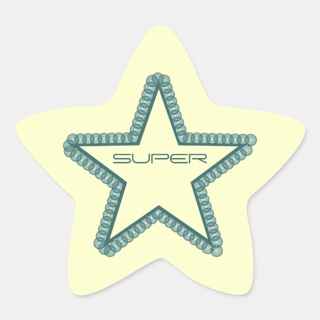 Stickers Grunge Superstar Star, Turquoise (Devant)
