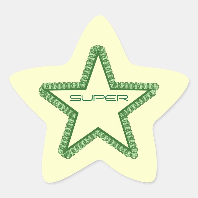 Stickers Grunge Superstar Star, Vert (Devant)