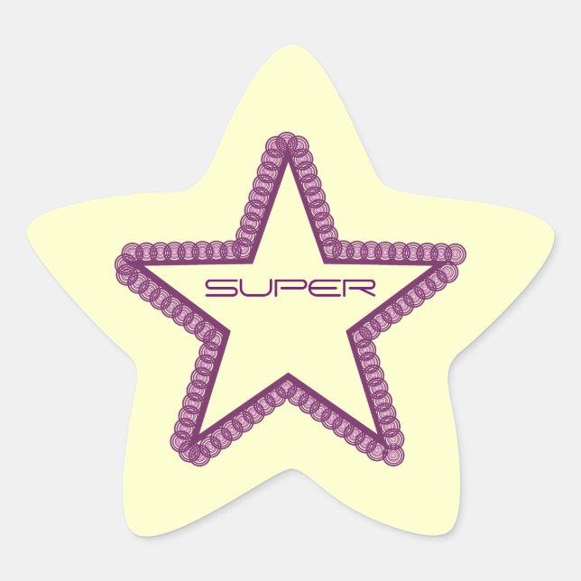 Stickers Grunge Superstar Star, violet (Devant)