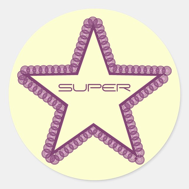 Stickers Grunge Superstar, Violet (Devant)