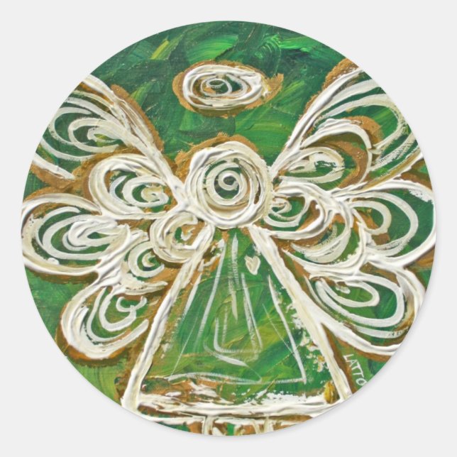 Stickers Guardian Green Angel Art personnalisés (Devant)