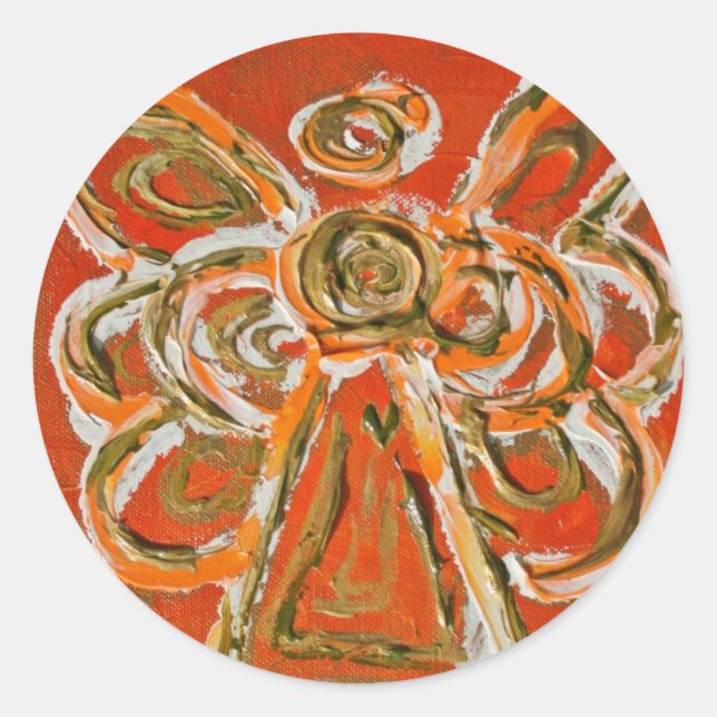 Stickers Guardian Orange Angel Art personnalisés (Devant)