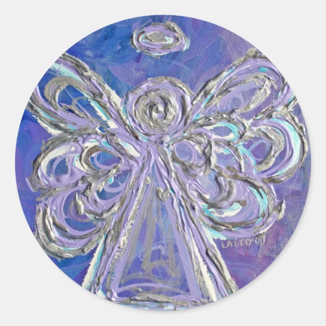 Stickers Guardian Purple Angel Art Personnalisé (Devant)