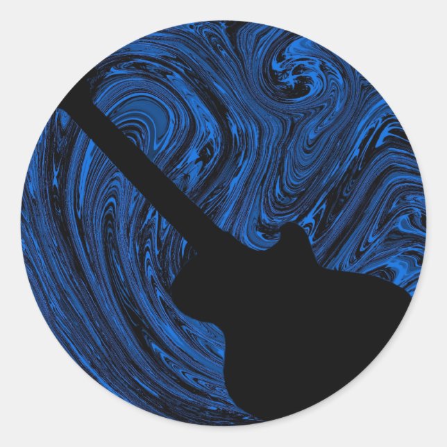 Stickers Guitare Abstraite, Bleu (Devant)