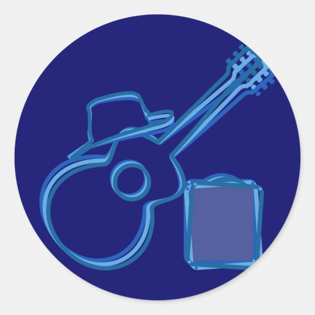 Stickers Guitare Blues (Devant)