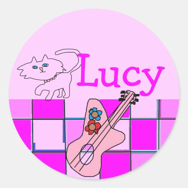 stickers guitare Lucy kitten (Devant)
