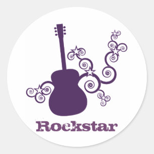 Stickers Guitare Rockstar, violet