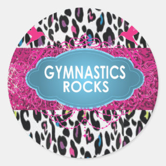 Stickers Gymnastique Cute Cheetah Pink SPARKLE