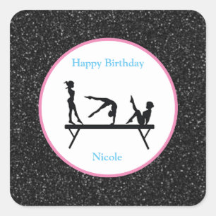 Stickers Gymnastique "Joyeux Anniversaire" Black S