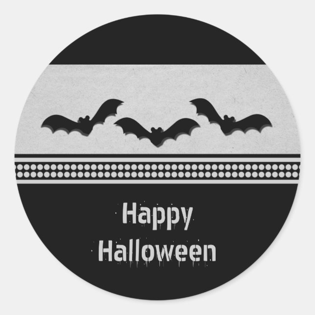 Stickers Halloween Batty, gris clair (Devant)