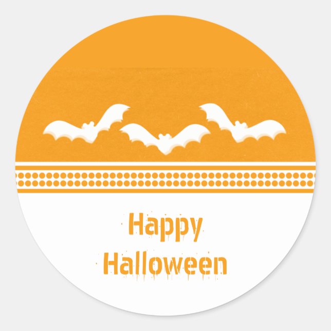 Stickers Halloween Batty, Orange et Blanc (Devant)