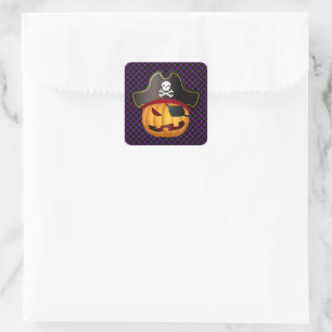 Stickers Halloween-Citrouille pirate