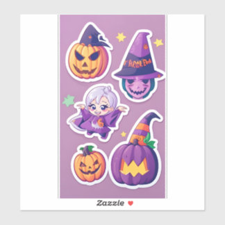 Stickers Halloween crânes, citrouille