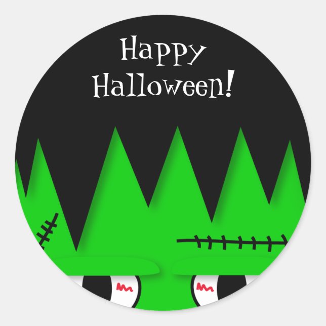 Stickers Halloween Cute Frankenstein (Devant)