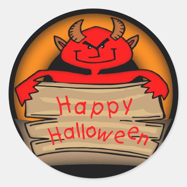 Stickers Halloween Devil Round (Devant)