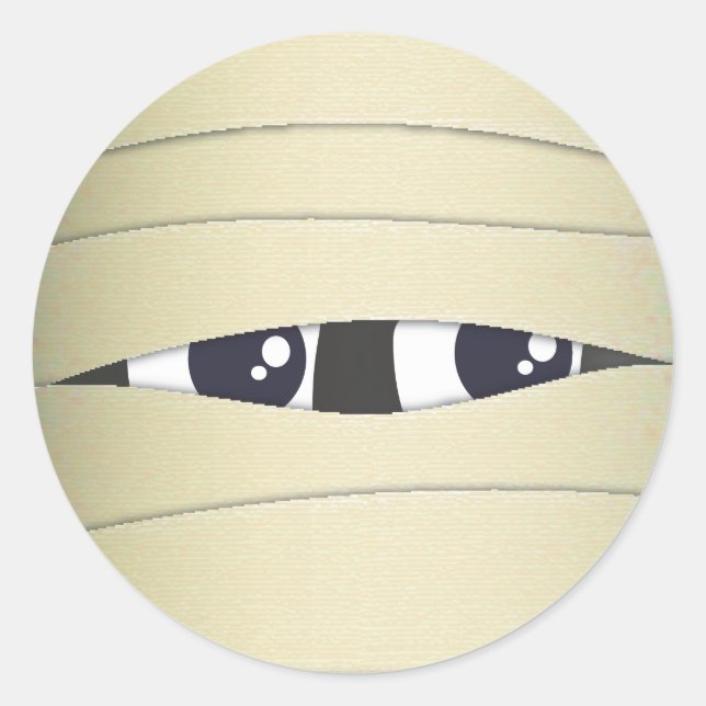 Stickers Halloween éffrayant mignon tête maman (Devant)