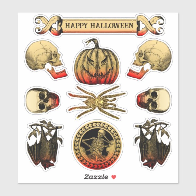 Stickers Halloween éffrayants (Feuille)