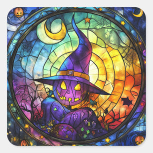 Stickers Halloween en verre teint Steampunk