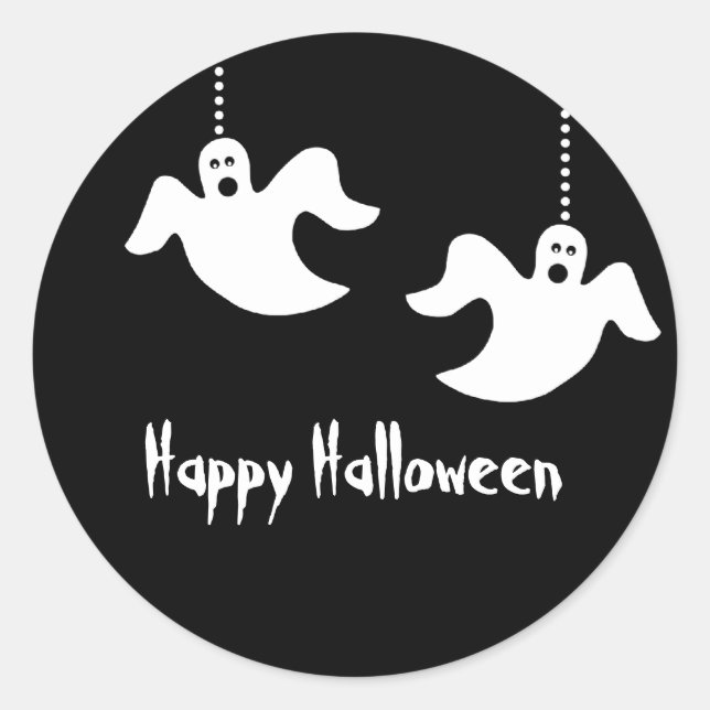 Stickers Halloween Fantômes, Noir (Devant)