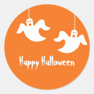 Stickers Halloween Fantômes, Orange