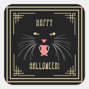 Stickers Halloween Hissing Chat noir élégant