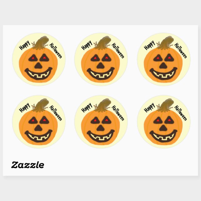 Stickers Halloween Jack-O-Lantern souriant (Feuille)